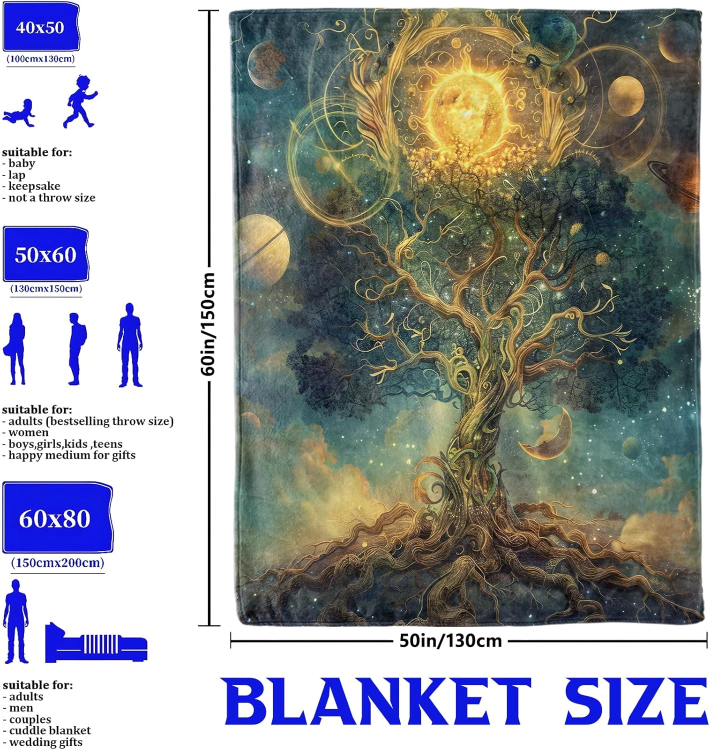 Cosmic tree blanket galaxy cel - Home Textile recension och pris