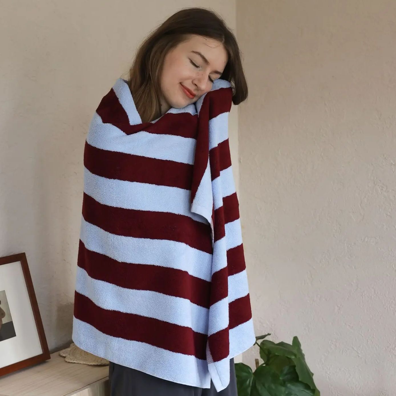 Retro Striped Pure Cotton Towe - Home Textiles Face Towel recension och pris